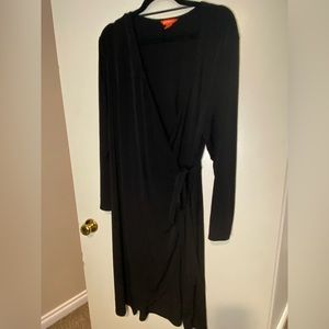 3X Long-Sleeve Wrap Dress